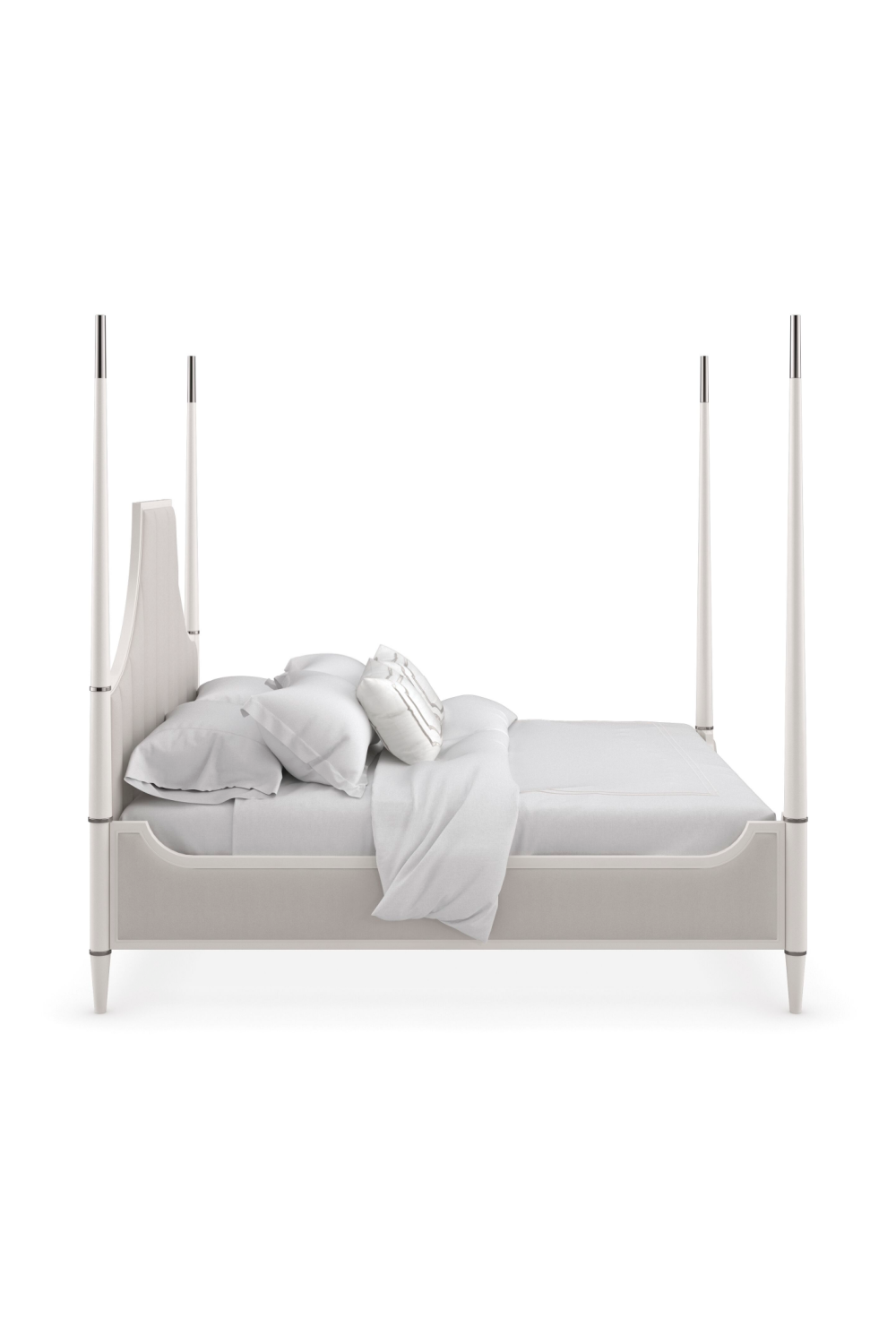 White Channel Tufted Queen Bed | Oroa.com
