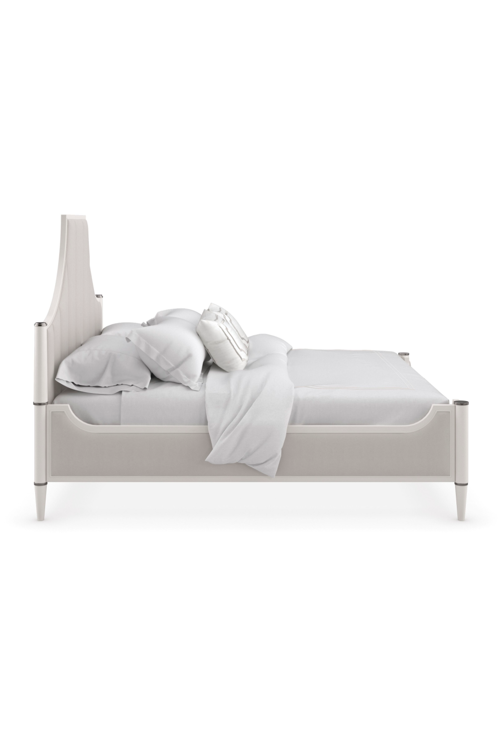 White Channel Tufted Queen Bed | Oroa.com
