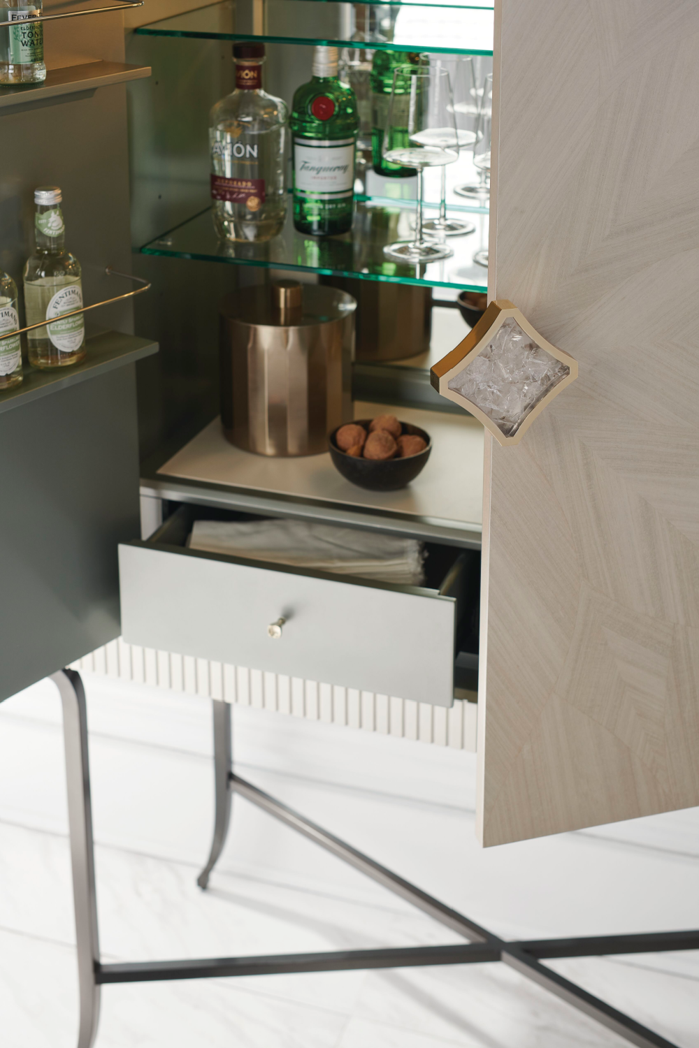 Rosette Patterned Bar Cabinet | Caracole High Expectations | Oroa.com