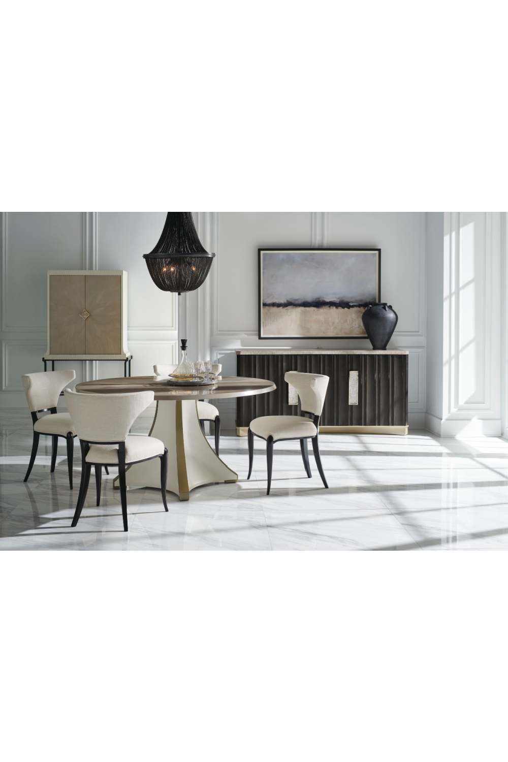 Rosette Patterned Bar Cabinet | Caracole High Expectations | Oroa.com