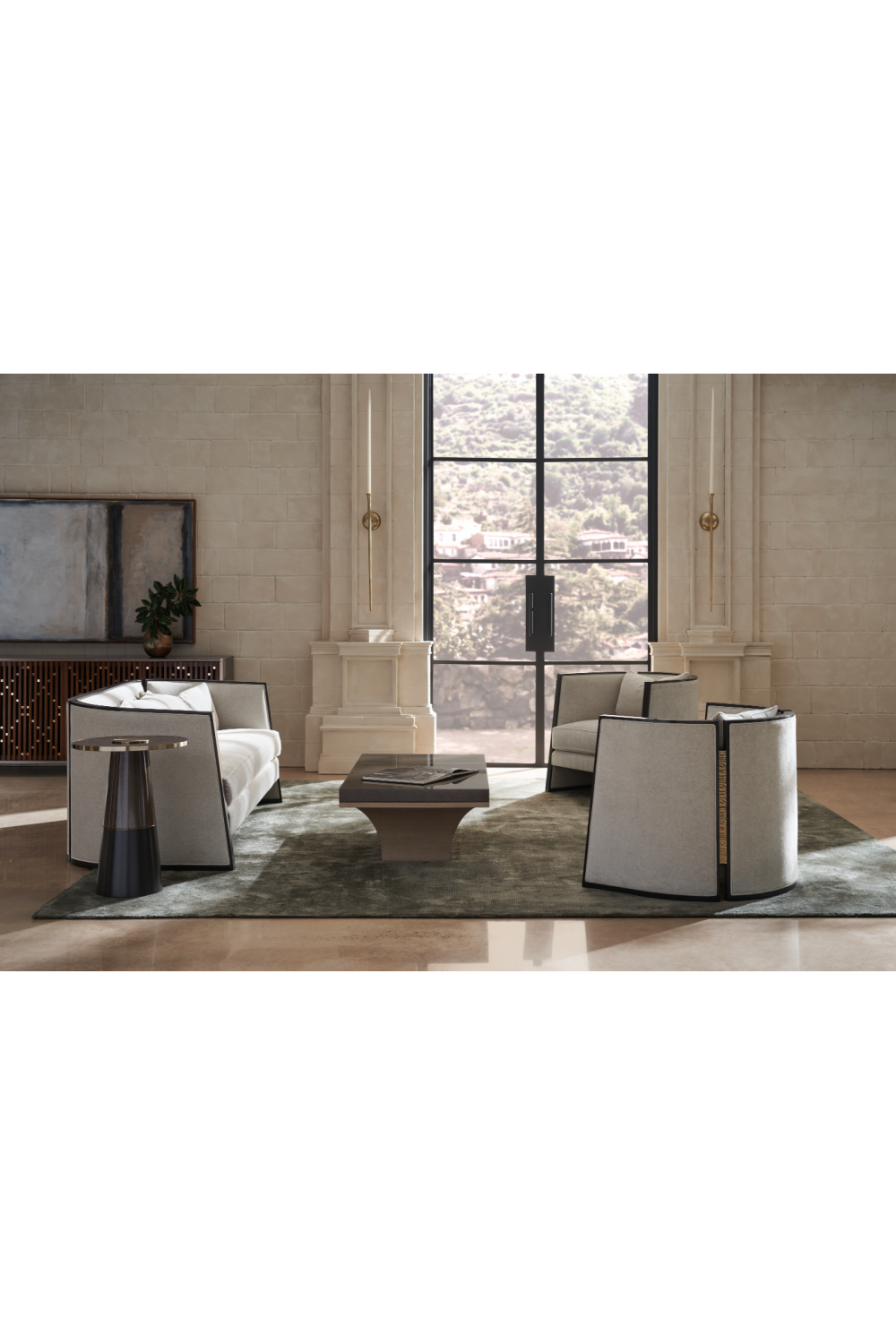 Slatted Wood Media Console | Caracole Diamond In The Rough | Oroa.com