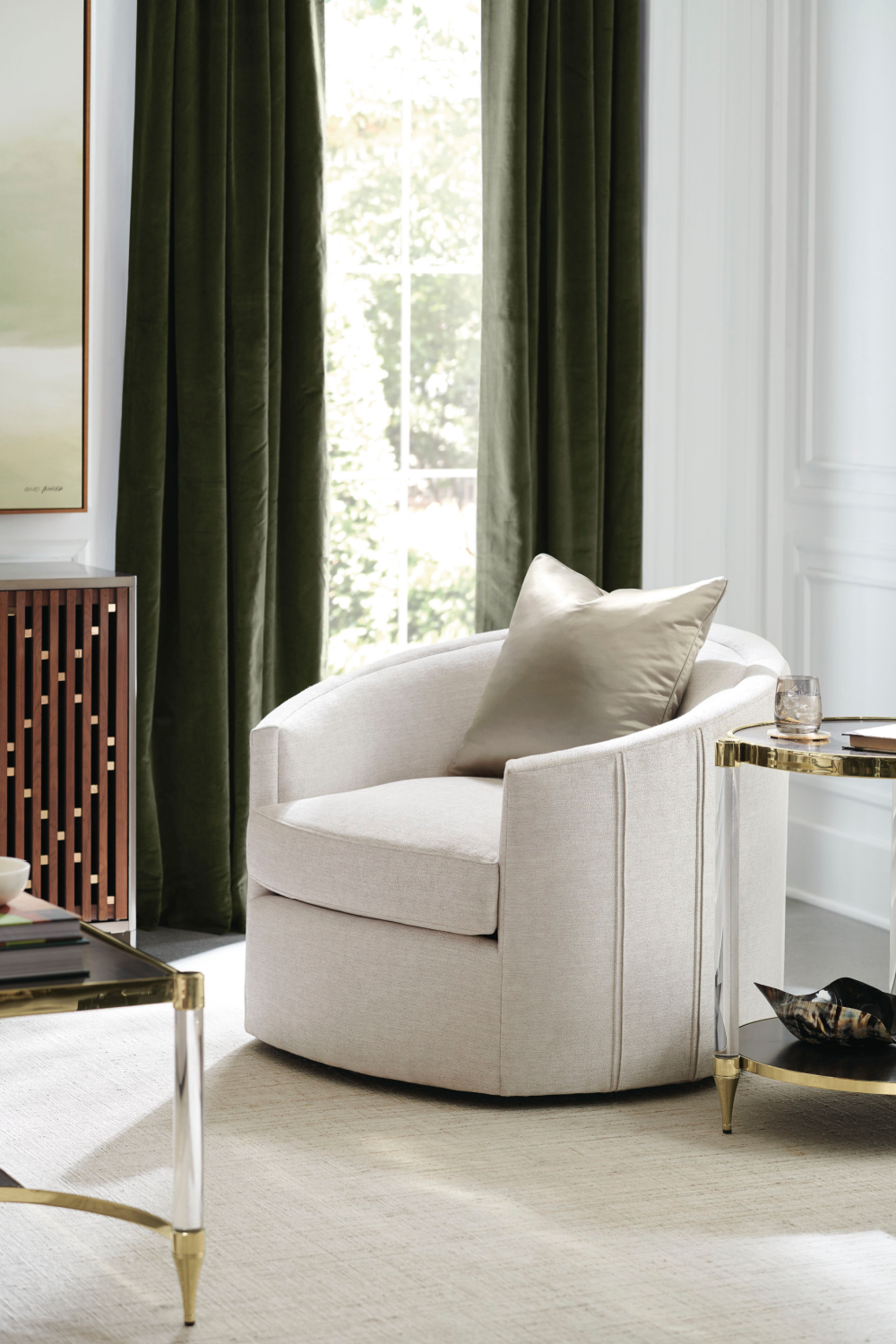 Slatted Wood Media Console | Caracole Diamond In The Rough | Oroa.com