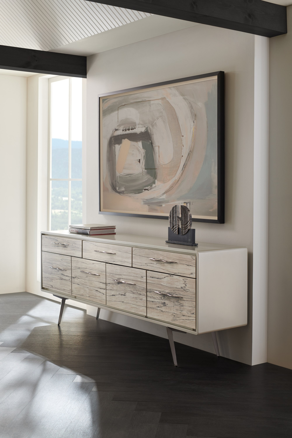 Spalted Maple Veneer Sideboard | Caracole Highs And Lows | Oroa.com