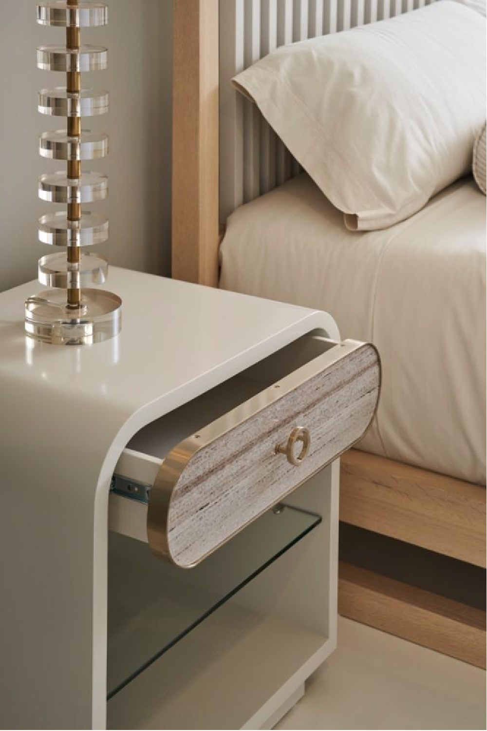 White Modern Nightstand | Caracole Quarry | Oroa.com