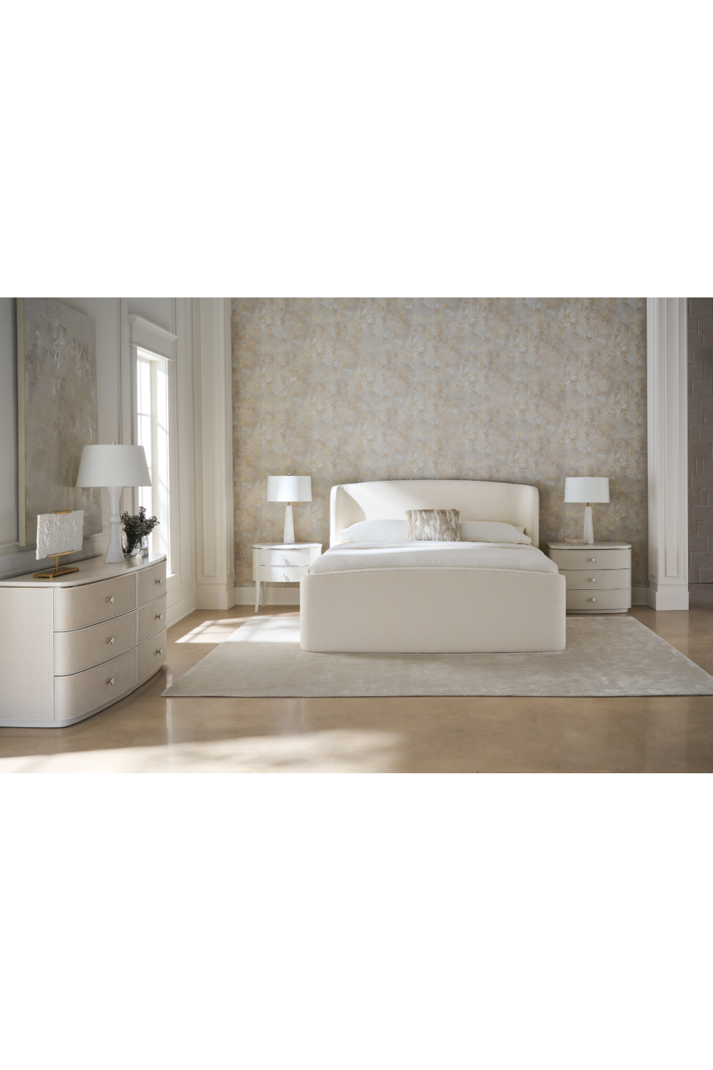 Ivory Ribbed Bed | Caracole Soft Embrace | Oroa.com