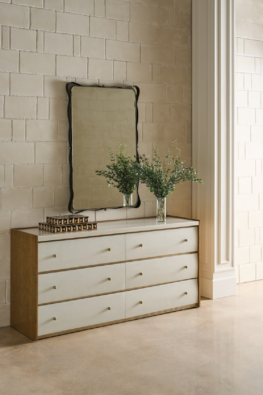 Bronze Ribbon Detail Mirror | Caracole Marseille | Oroa.com