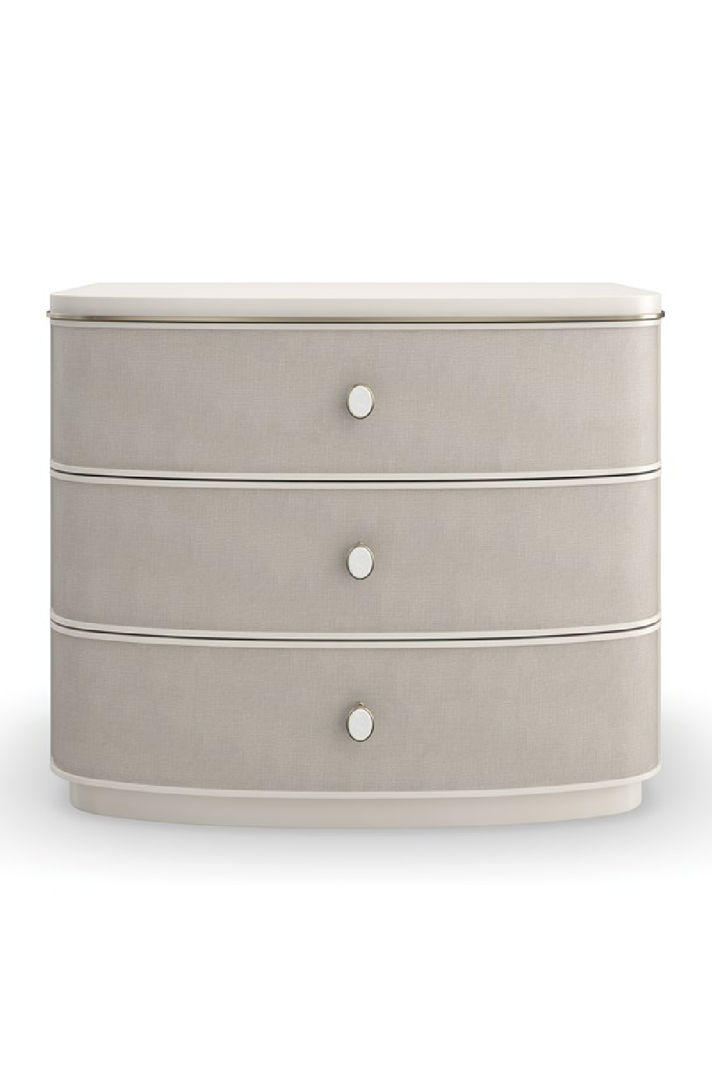 Cream Linen 3-Drawer Nightstand | Caracole Lyon | Oroa.com