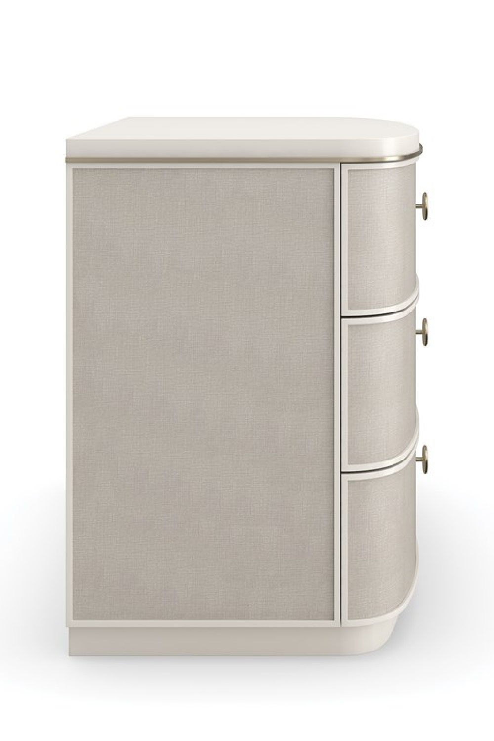 Cream Linen 3-Drawer Nightstand | Caracole Lyon | Oroa.com