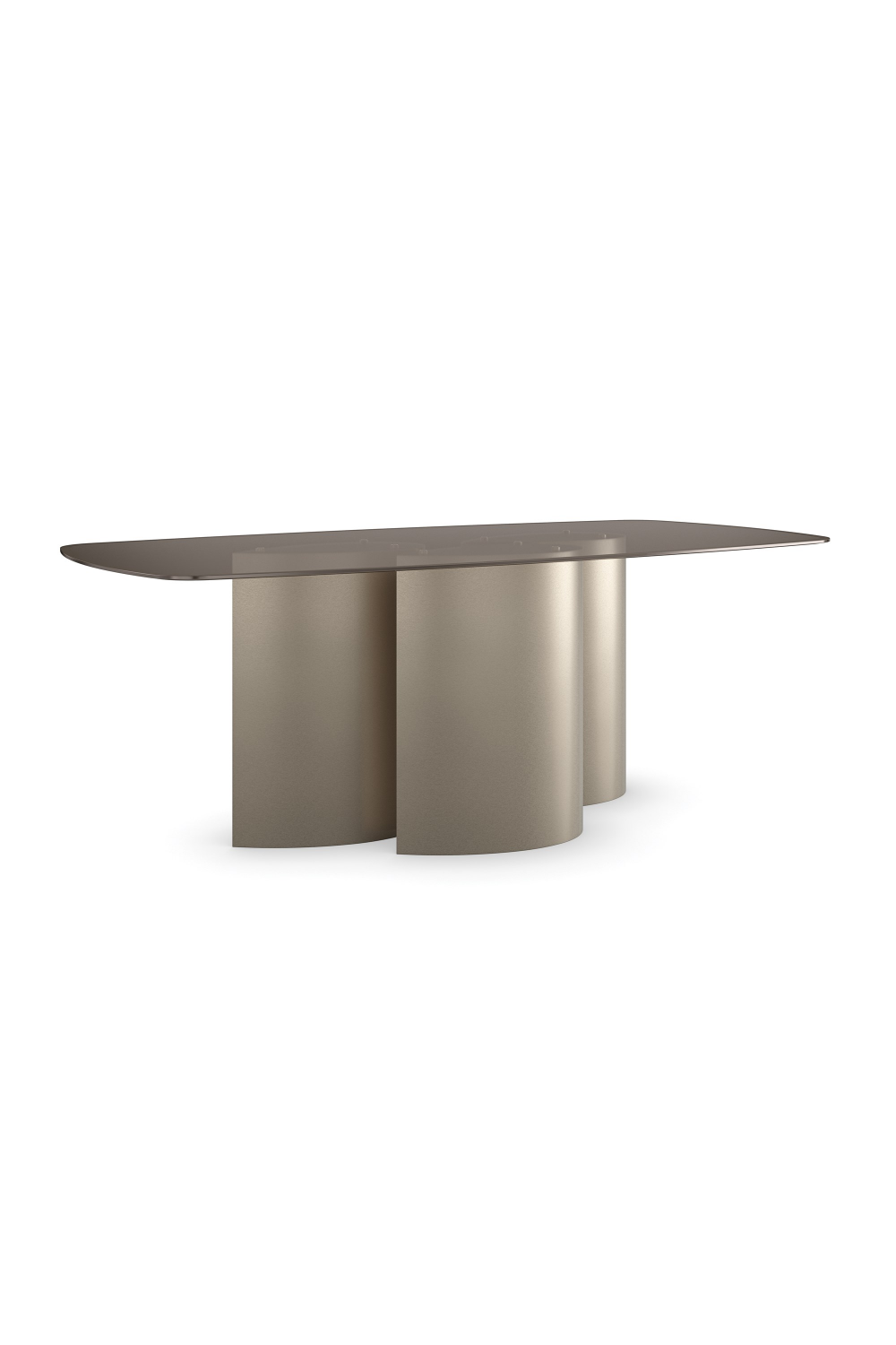 Gold 3-Column Base Dining Table | Caracole Aphelion 3 | Oroa.com