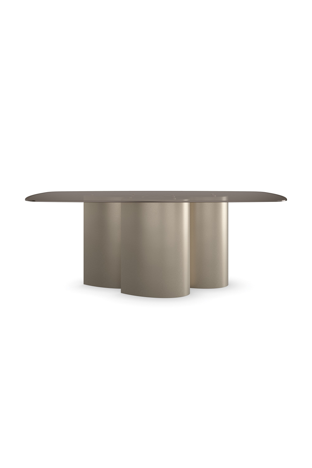 Gold 3-Column Base Dining Table | Caracole Aphelion 3 | Oroa.com