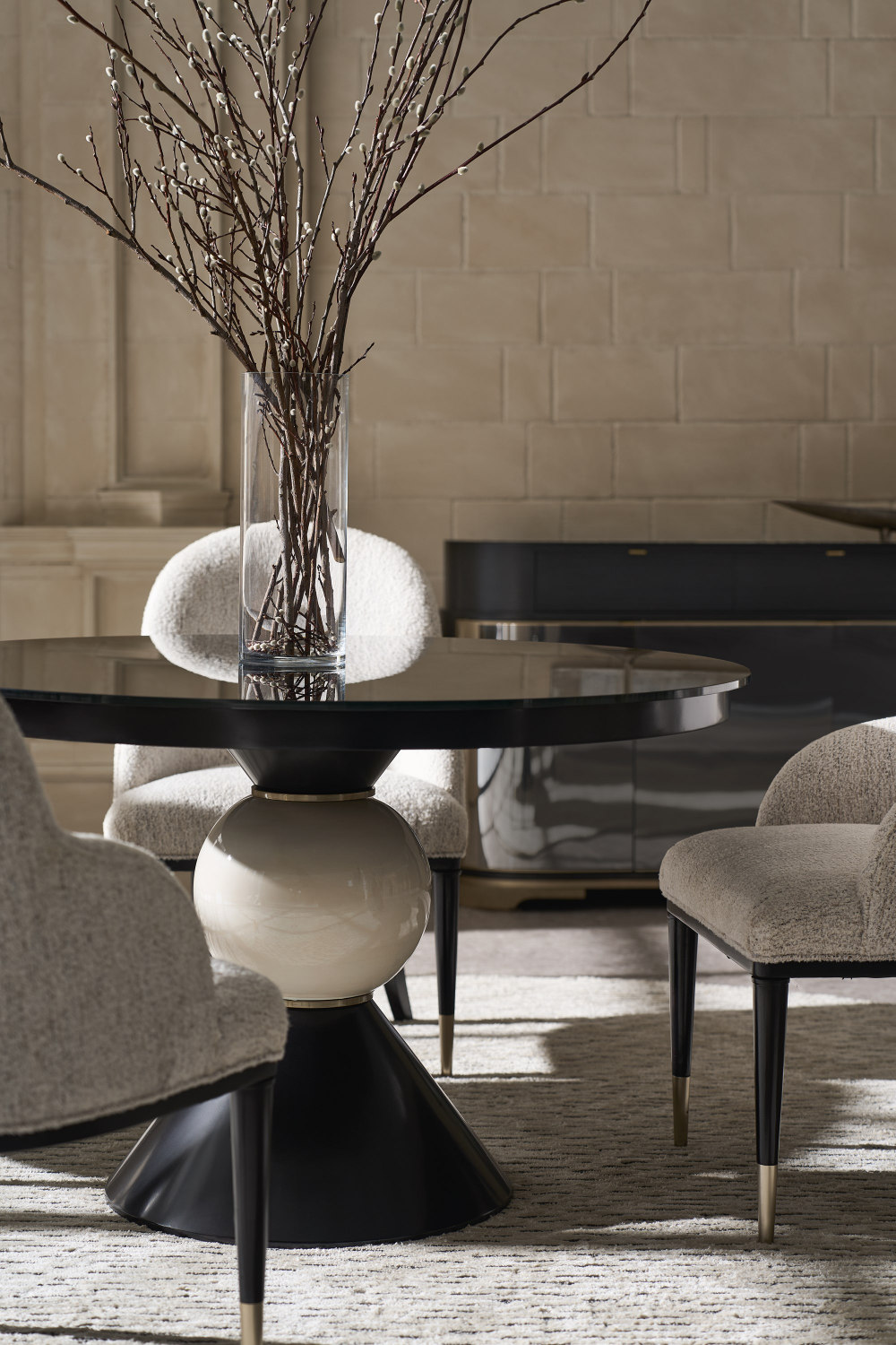 Black Glass Dining Table | Caracole Chalice | Oroa.com