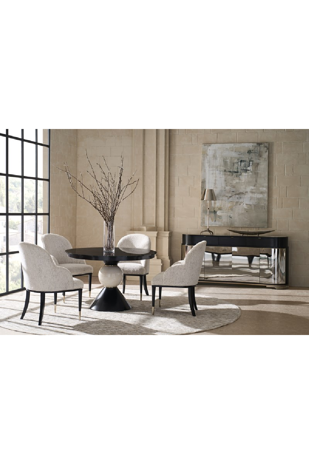 White Chenille Dining Chair | Caracole Nuage | Oroa.com