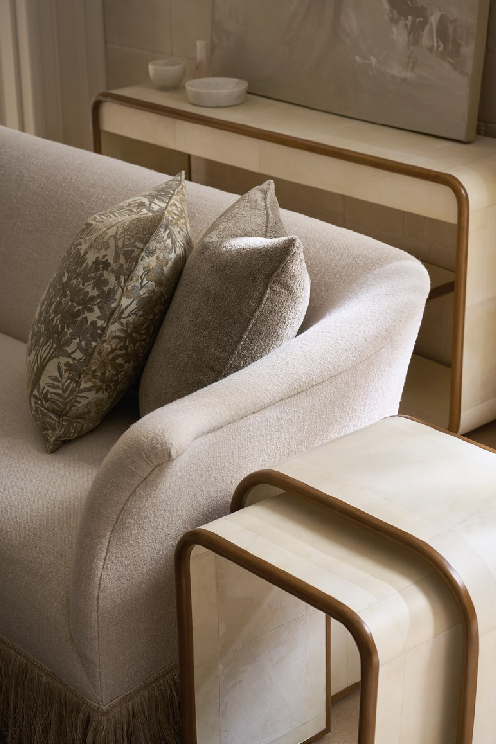 Ivory Parchment Nesting Tables (2) | Caracole Delano | Oroa.com