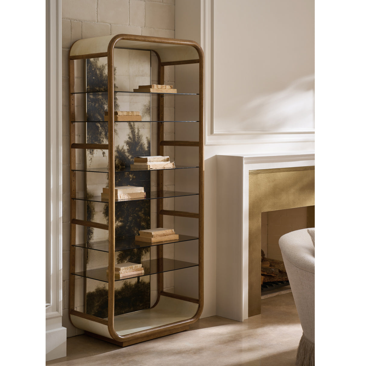 Gold Wooden Framed Bookcase | Caracole Fairmont