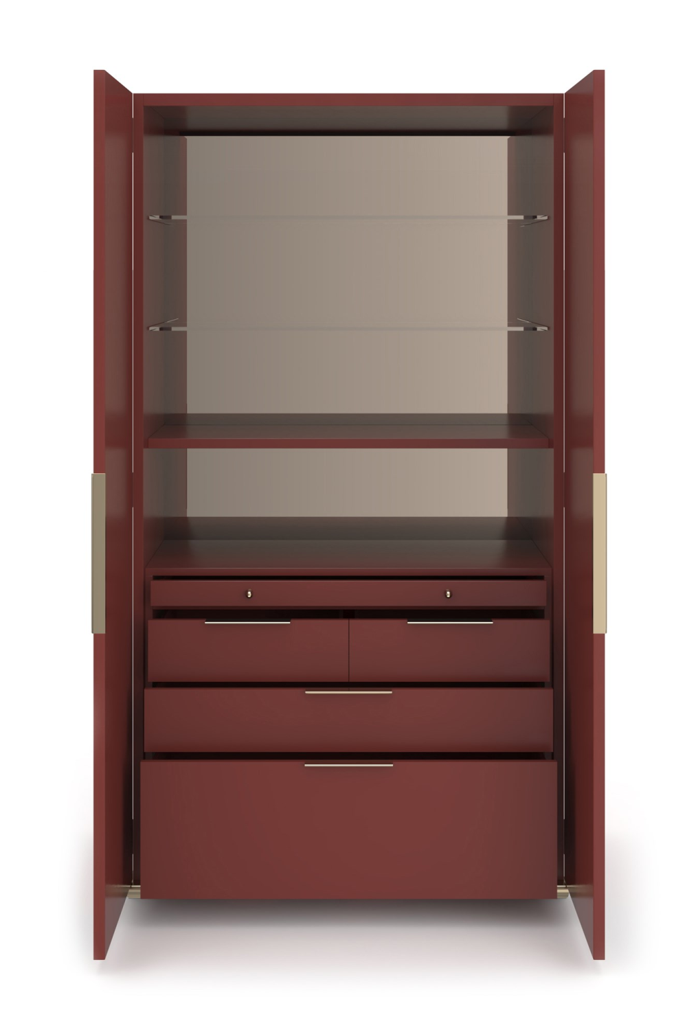 Bronze Mirror 2-Door Cabinet | Caracole Allure | Oroa.com