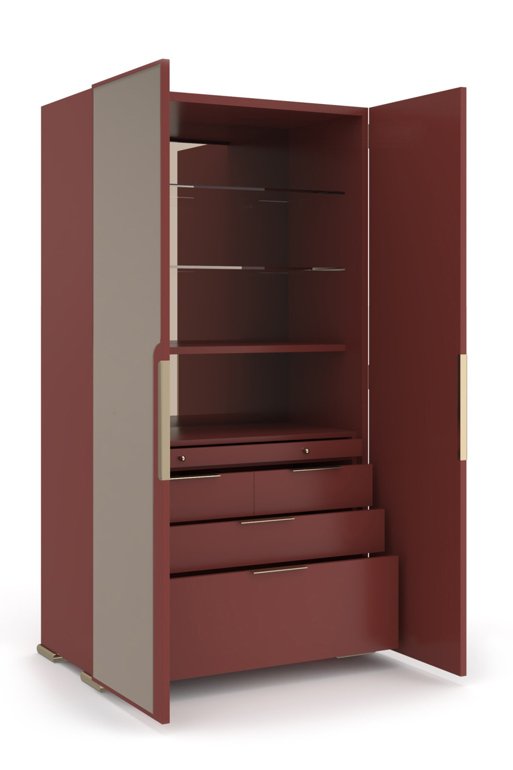 Bronze Mirror 2-Door Cabinet | Caracole Allure | Oroa.com