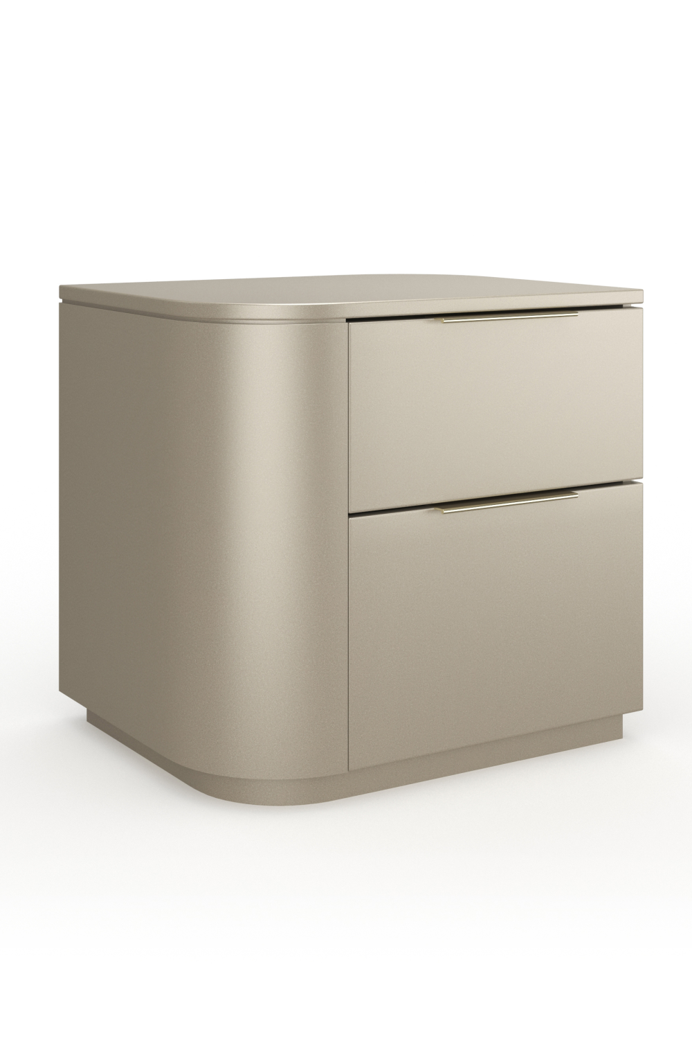 Silver Gloss 2-Drawer Nightstand | Oroa.com
