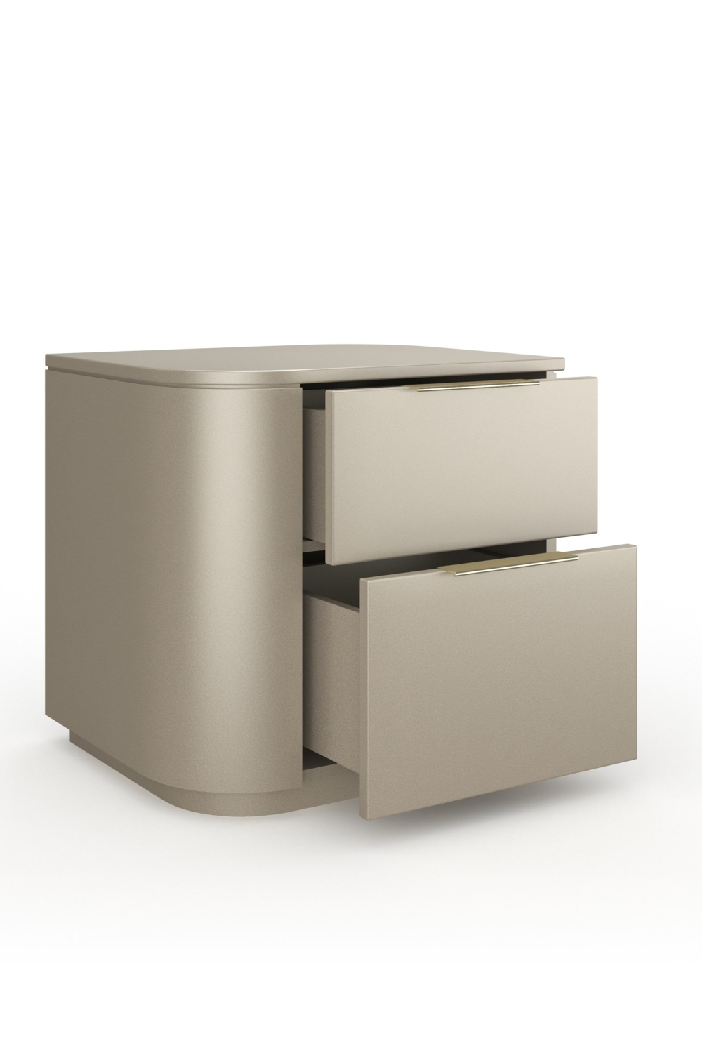 Silver Gloss 2-Drawer Nightstand | Oroa.com