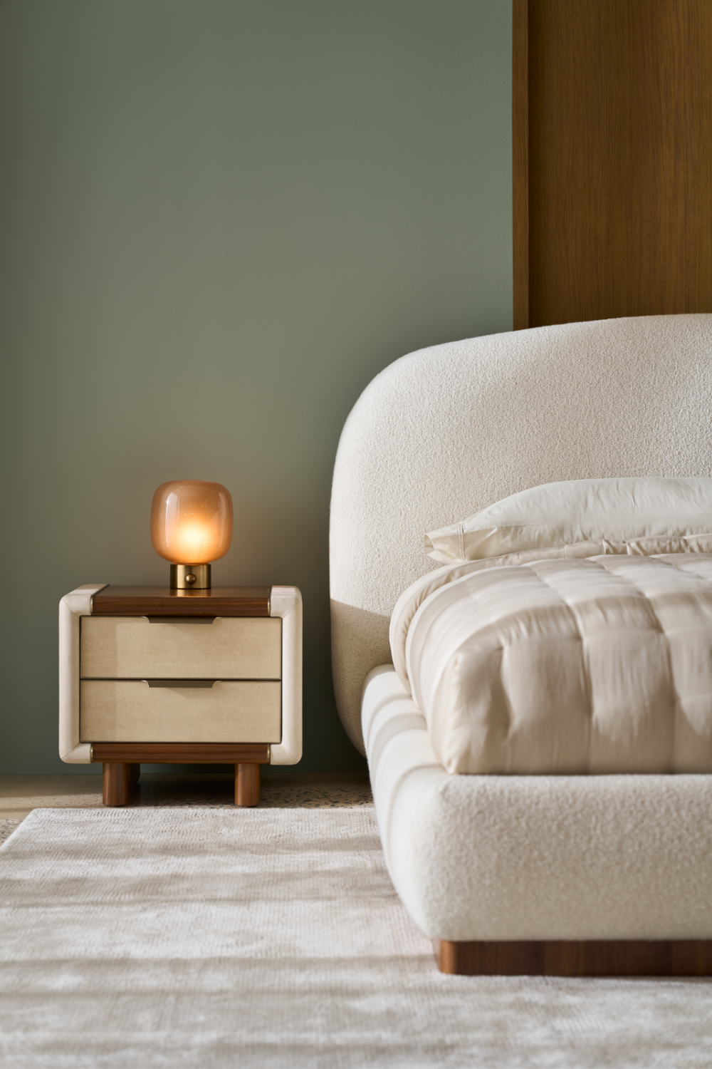 Suede Panel Nightstand | Caracole Botero | Oroa.com