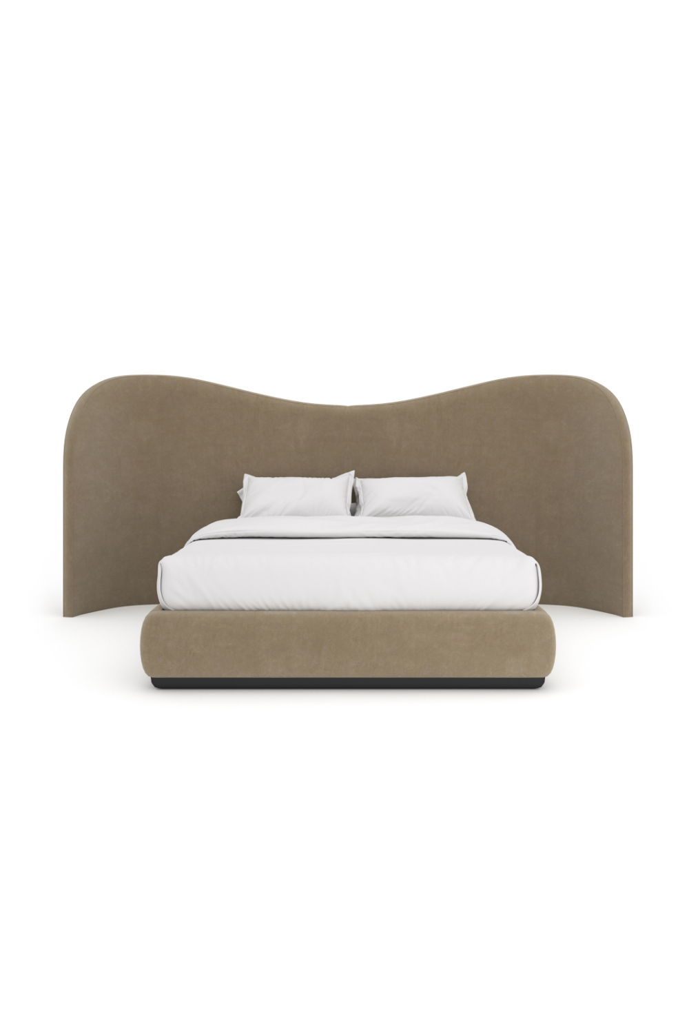 Taupe Velvet Bed | Caracole Clio | Oroa.com