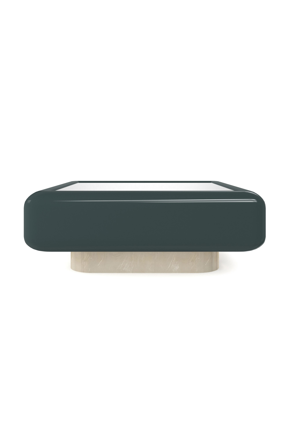 Green Square Coffee Table – Gelee – angled view