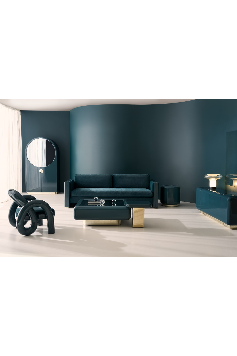 Green Square Coffee Table – Gelee – side view