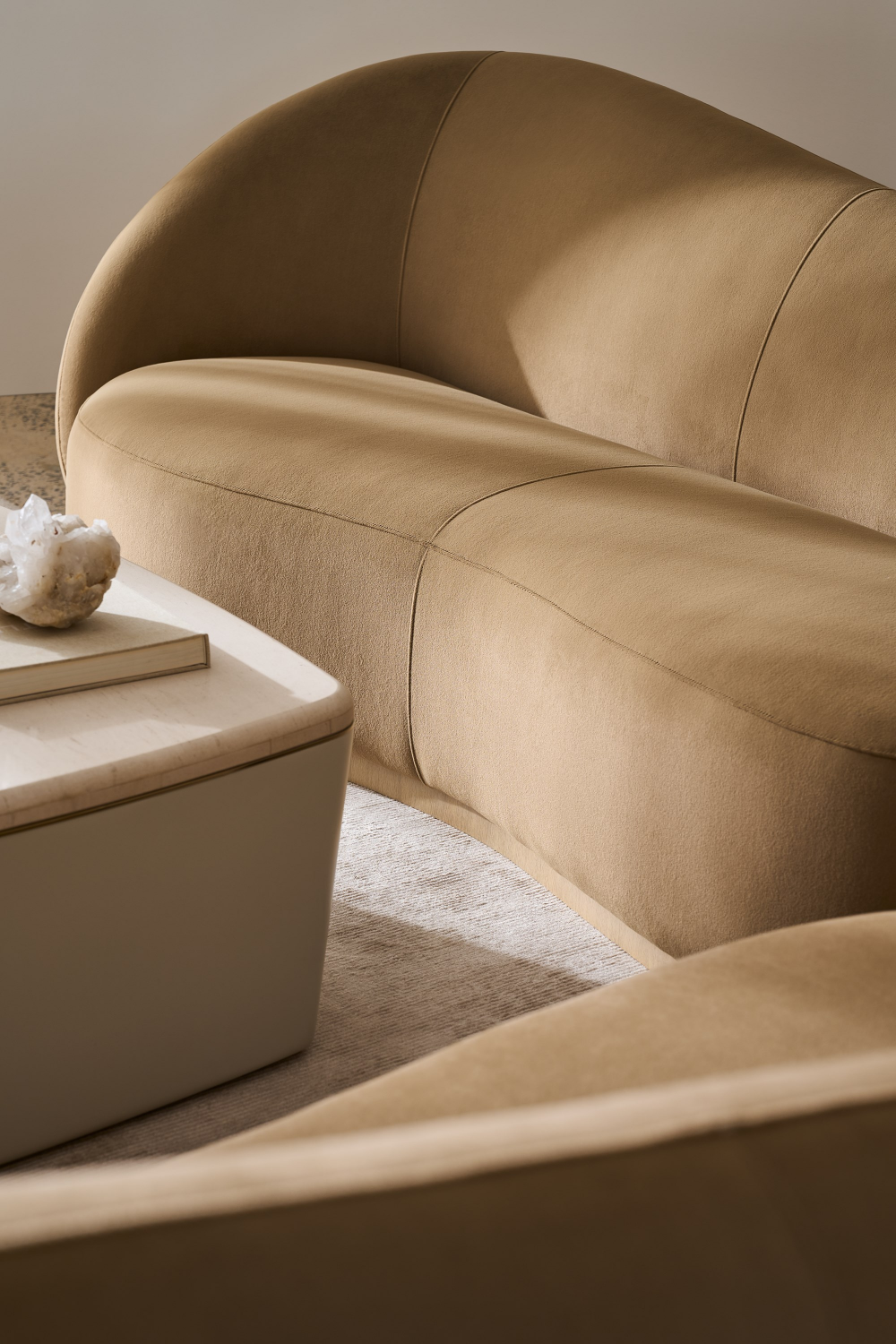 Ivory Bouclé Coffee Table | Caracole Serir | Oroa.com