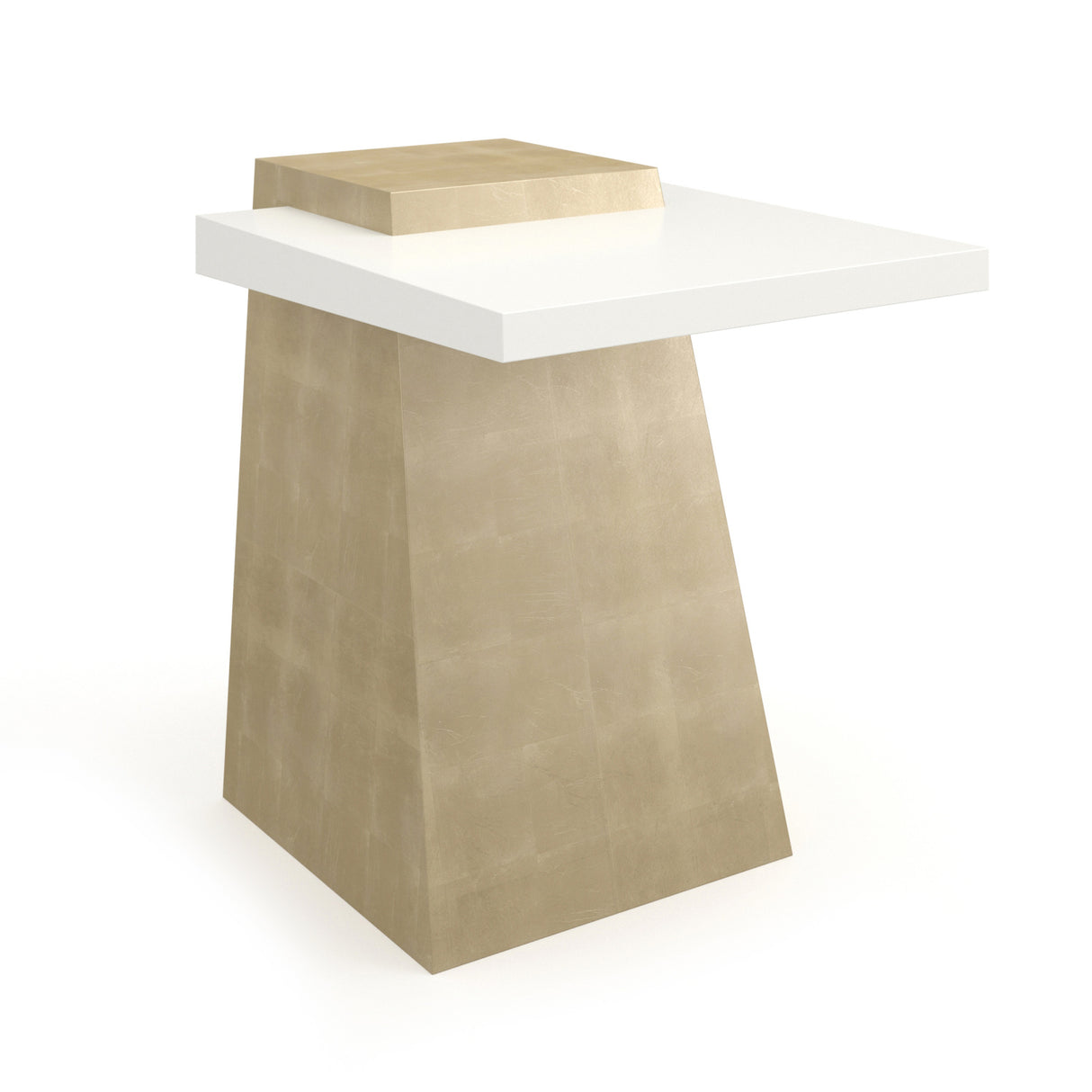 Wooden Trapezoid Side Table β Plank β rear view