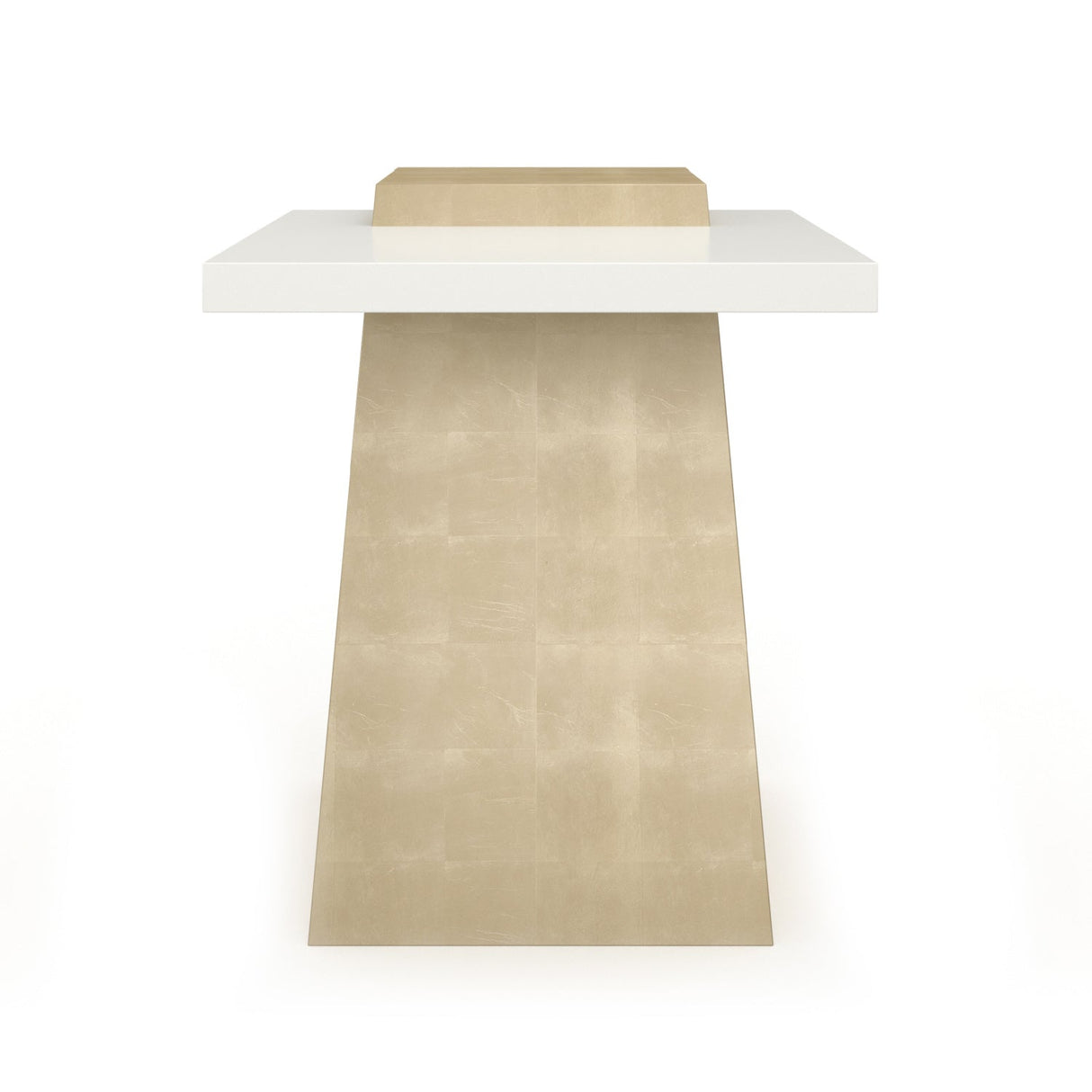 Wooden Trapezoid Side Table β Plank β front view