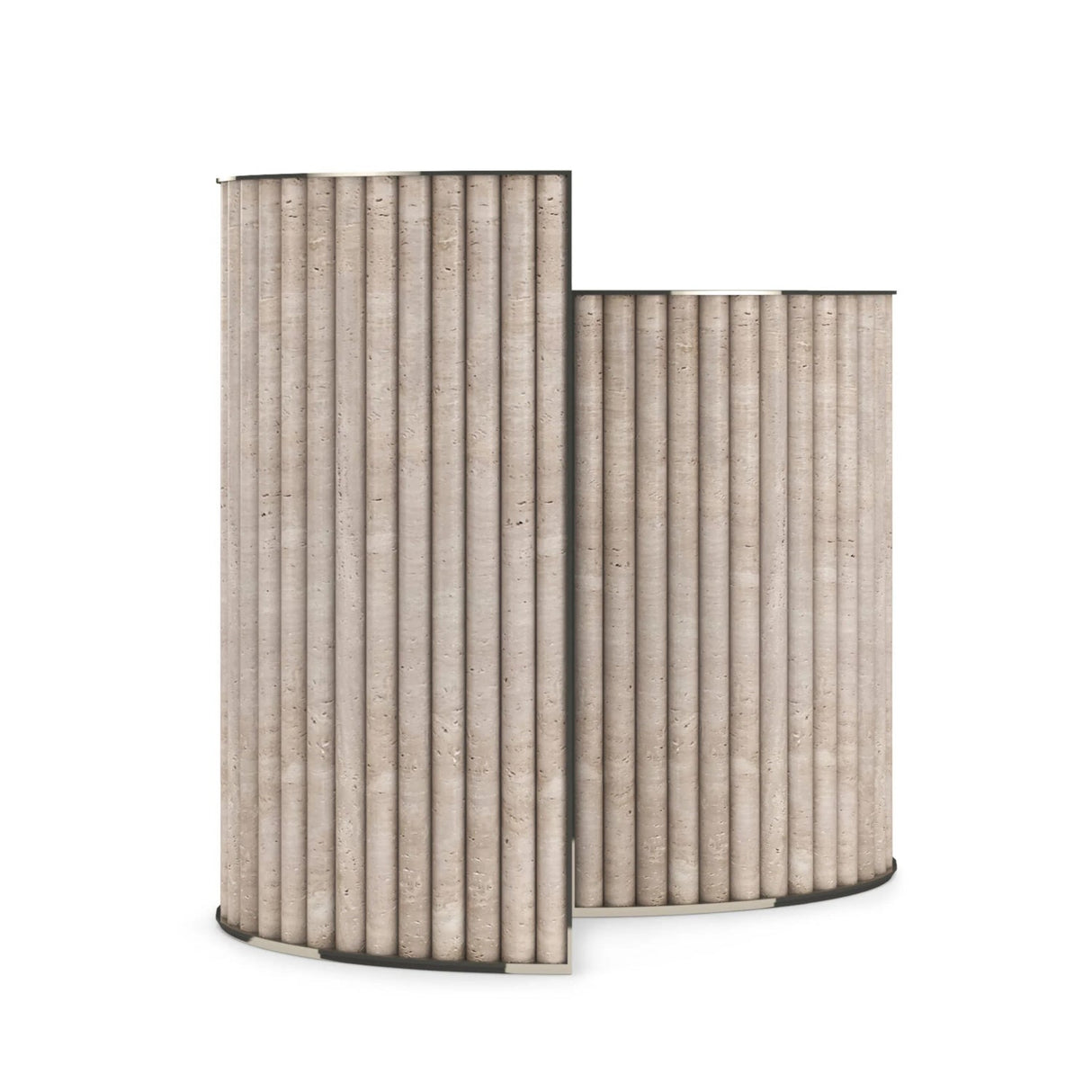 Modern European furniture - Ribbed Travertine Side Table - www.oroa.com