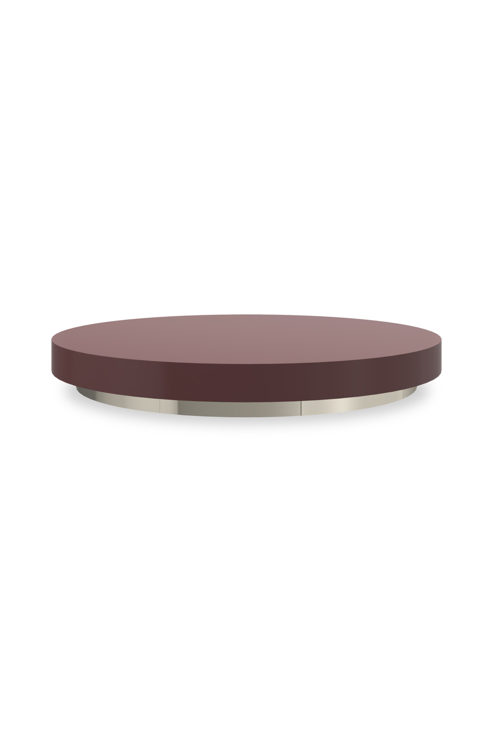 Red Cocktail Round Accent Tray – Radius – angled view