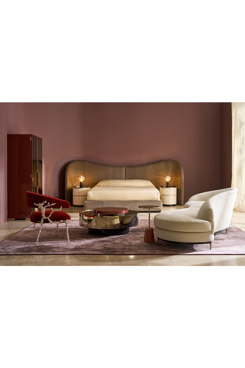 Red Cocktail Round Accent Tray | Caracole Radius