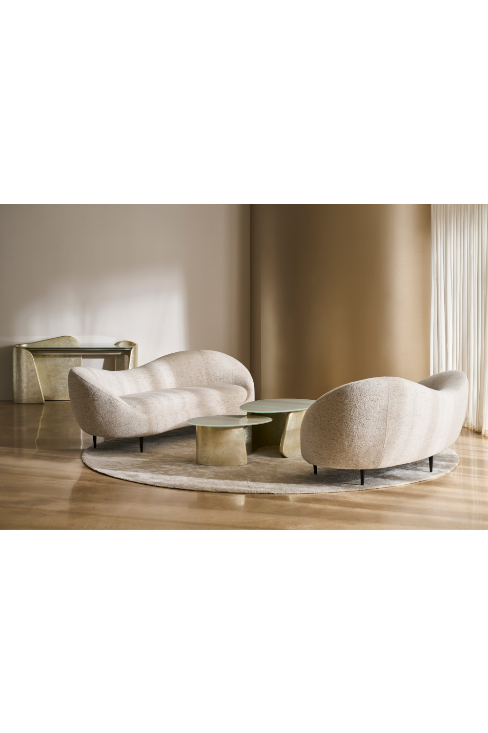 Oval Frosted Glass Console | Caracole Bauble | Oroa.com