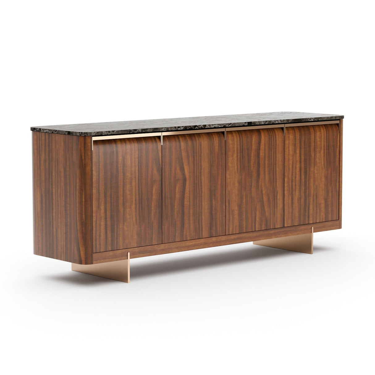 Smoked Walnut 4-Door Sideboard – Altura – side view