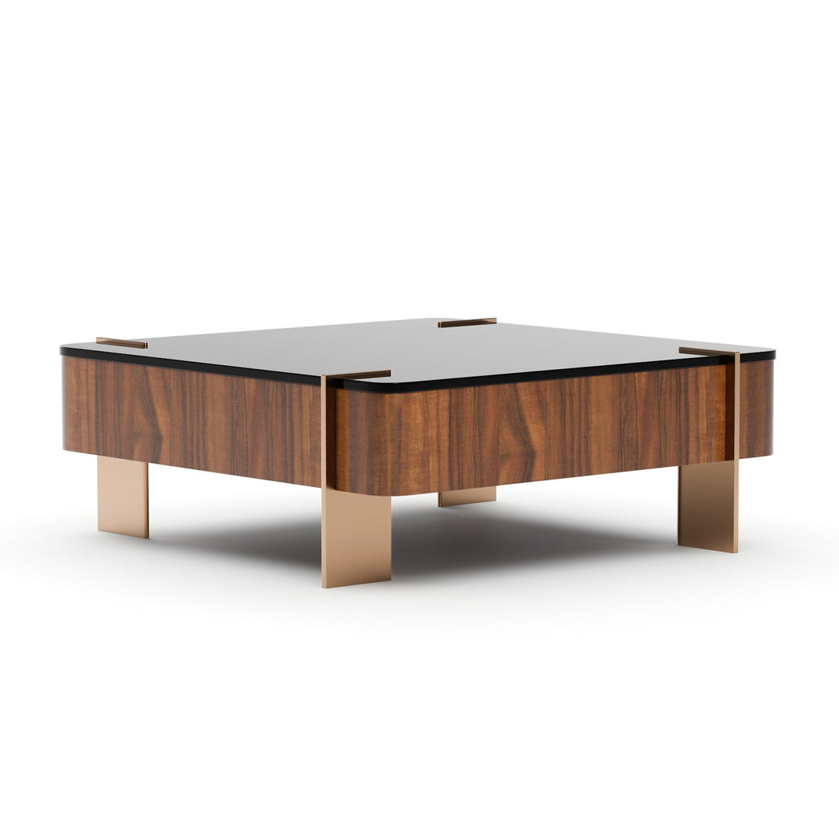 Square Walnut Cocktail Table – Altura – side view