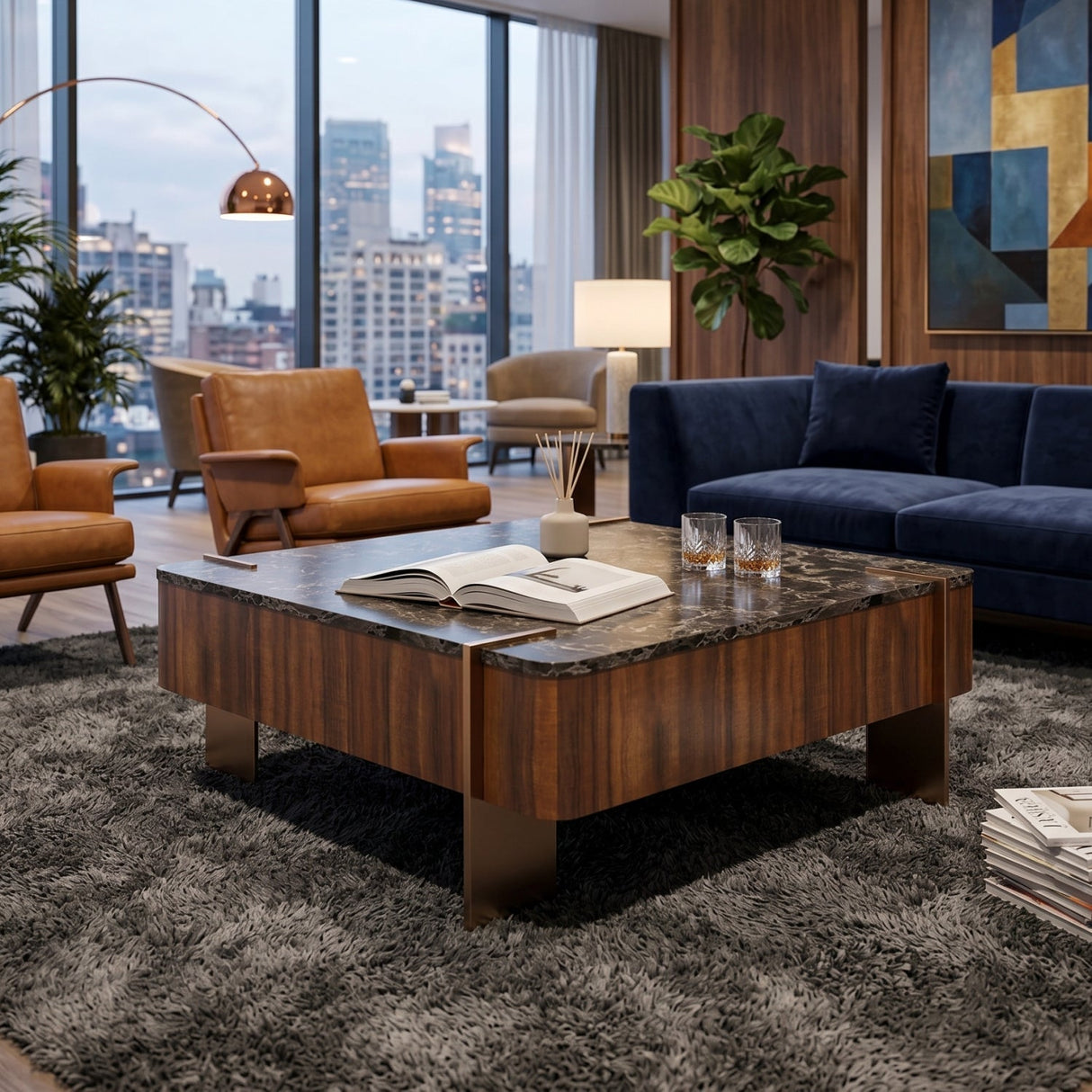 Square Walnut Cocktail Table – Altura – alternate view 7
