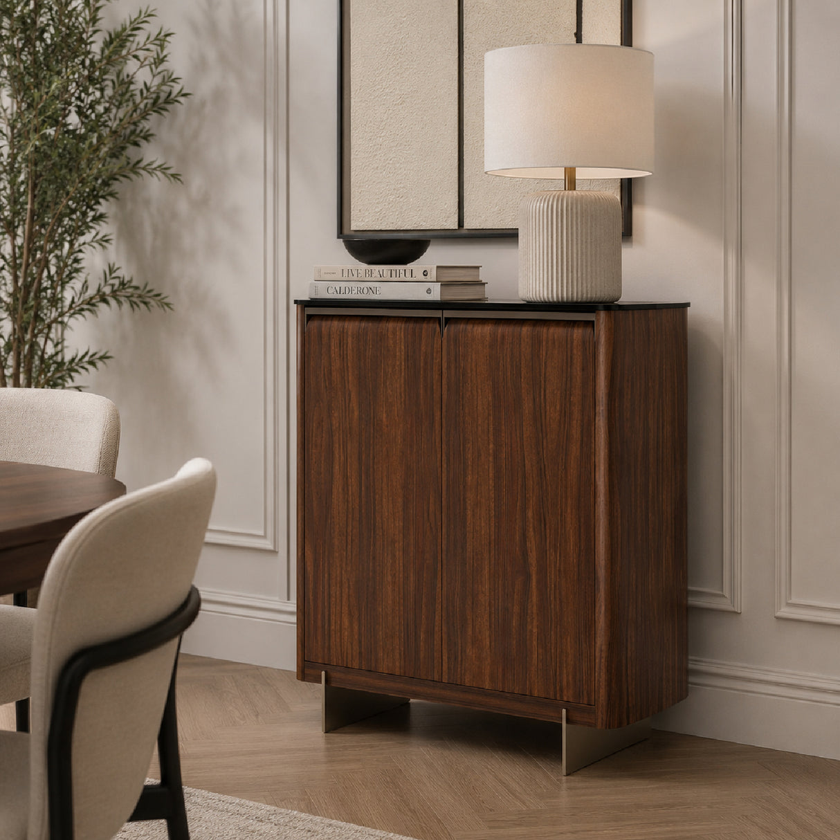 Smoked Walnut 2-Door Cabinet | Oroa.com