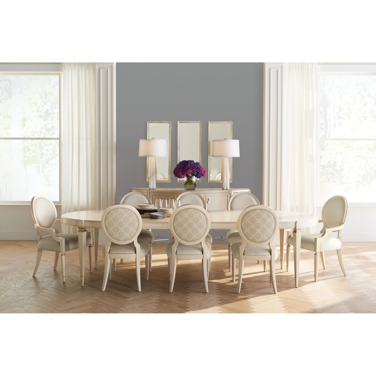 Modern furniture - White Round-Back Dining Chairs (2) - www.oroa.com