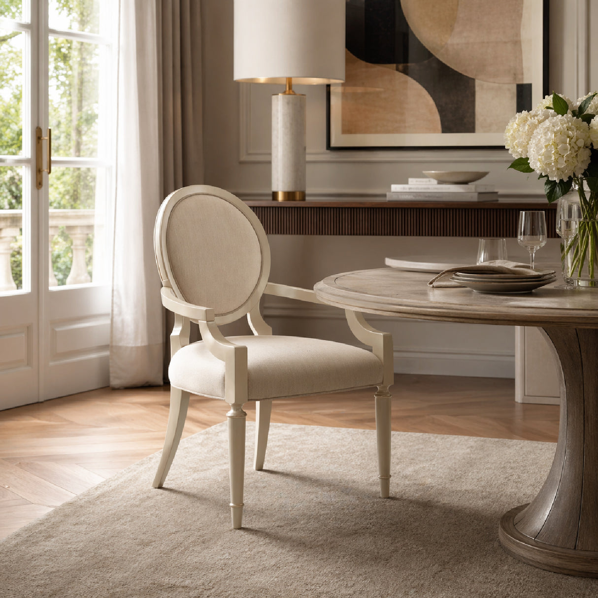 Modern furniture - White Round-Back Dining Chairs (2) - www.oroa.com | Oroa.com