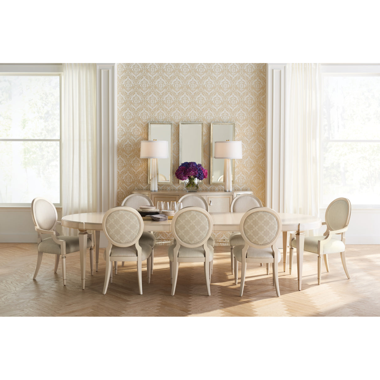 Modern furniture - White Round-Back Dining Chairs (2) - www.oroa.com