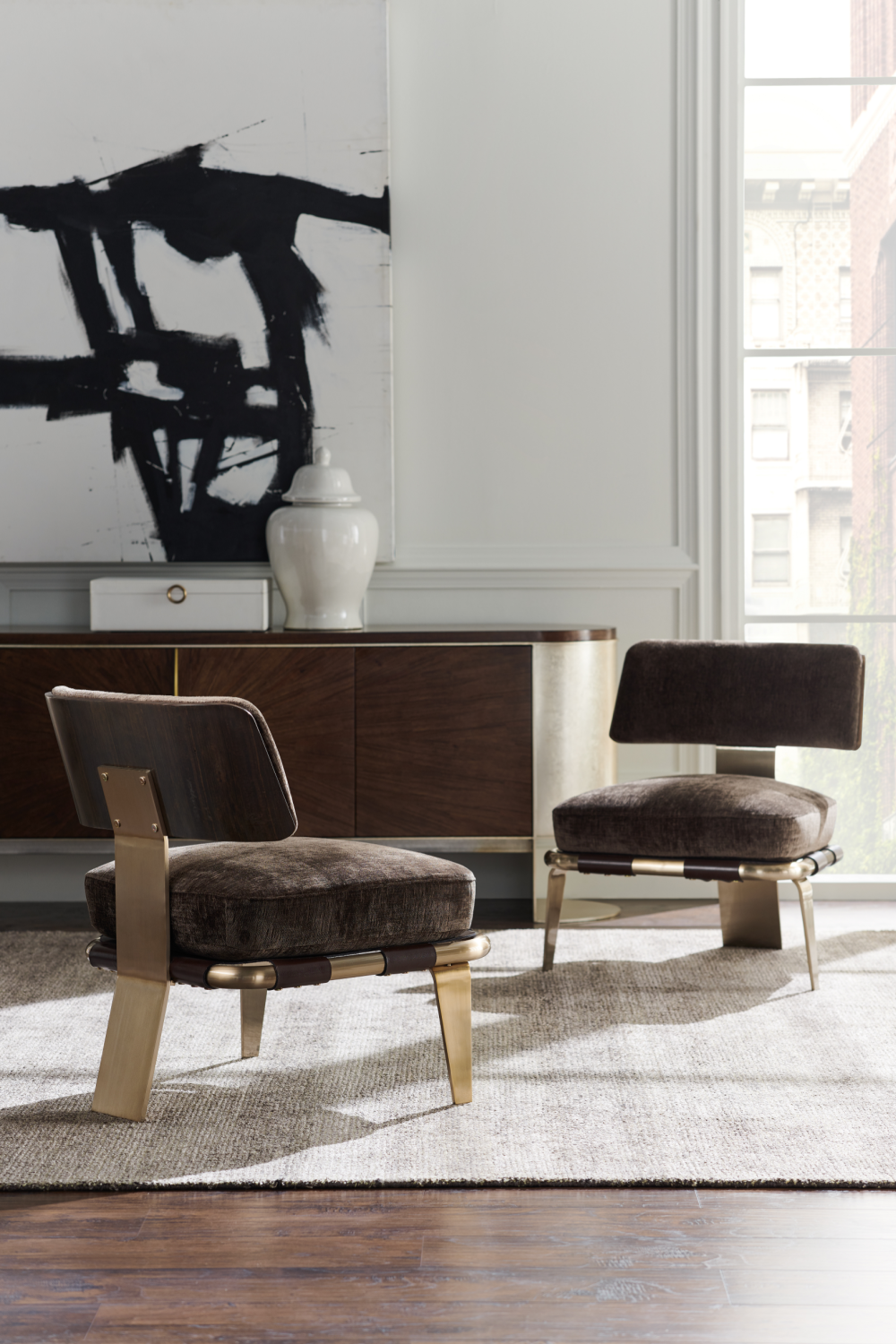 Modern Curved Media Unit | Caracole Prime Time | Oroa.com