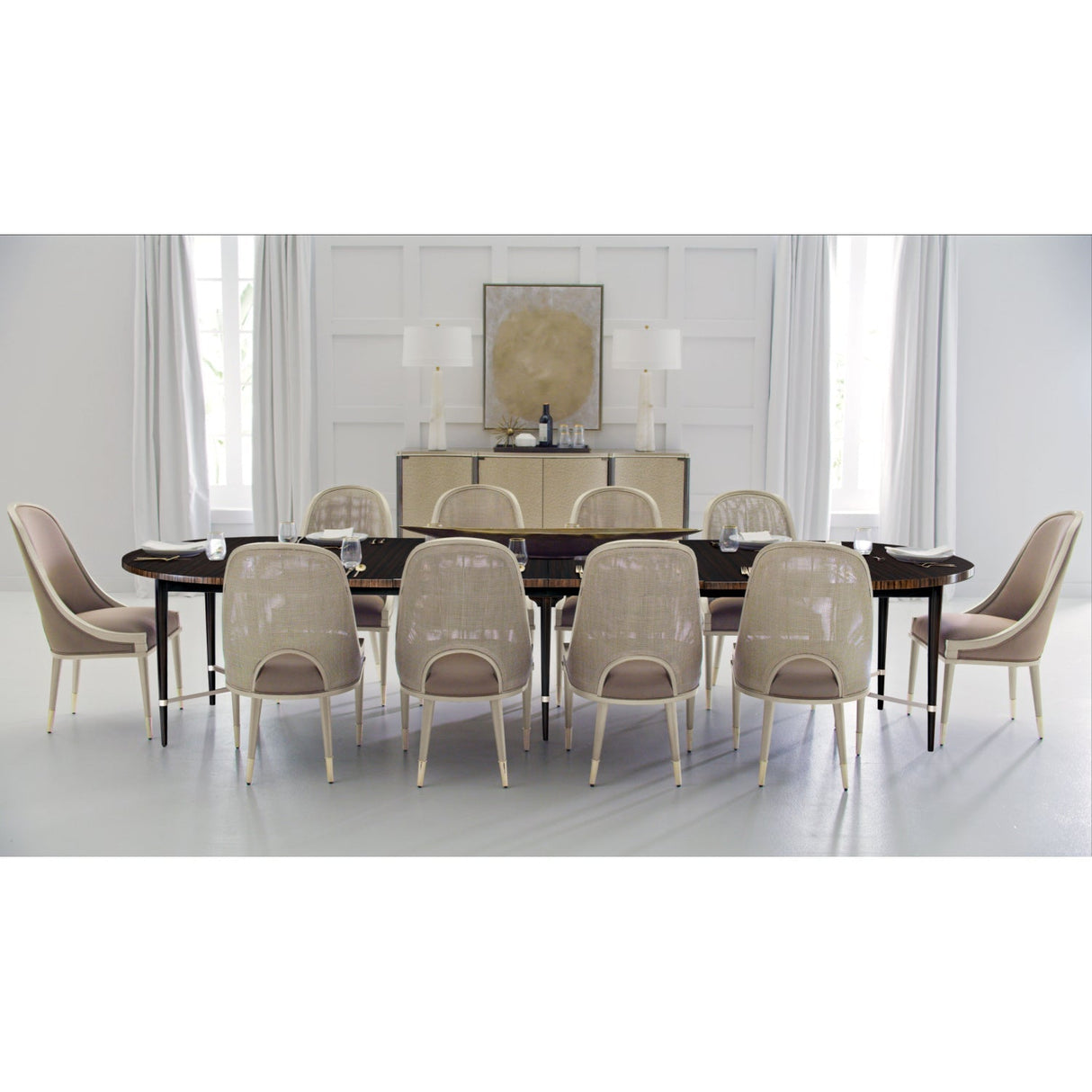 Taupe Cutout Back Dining Chair – rear view