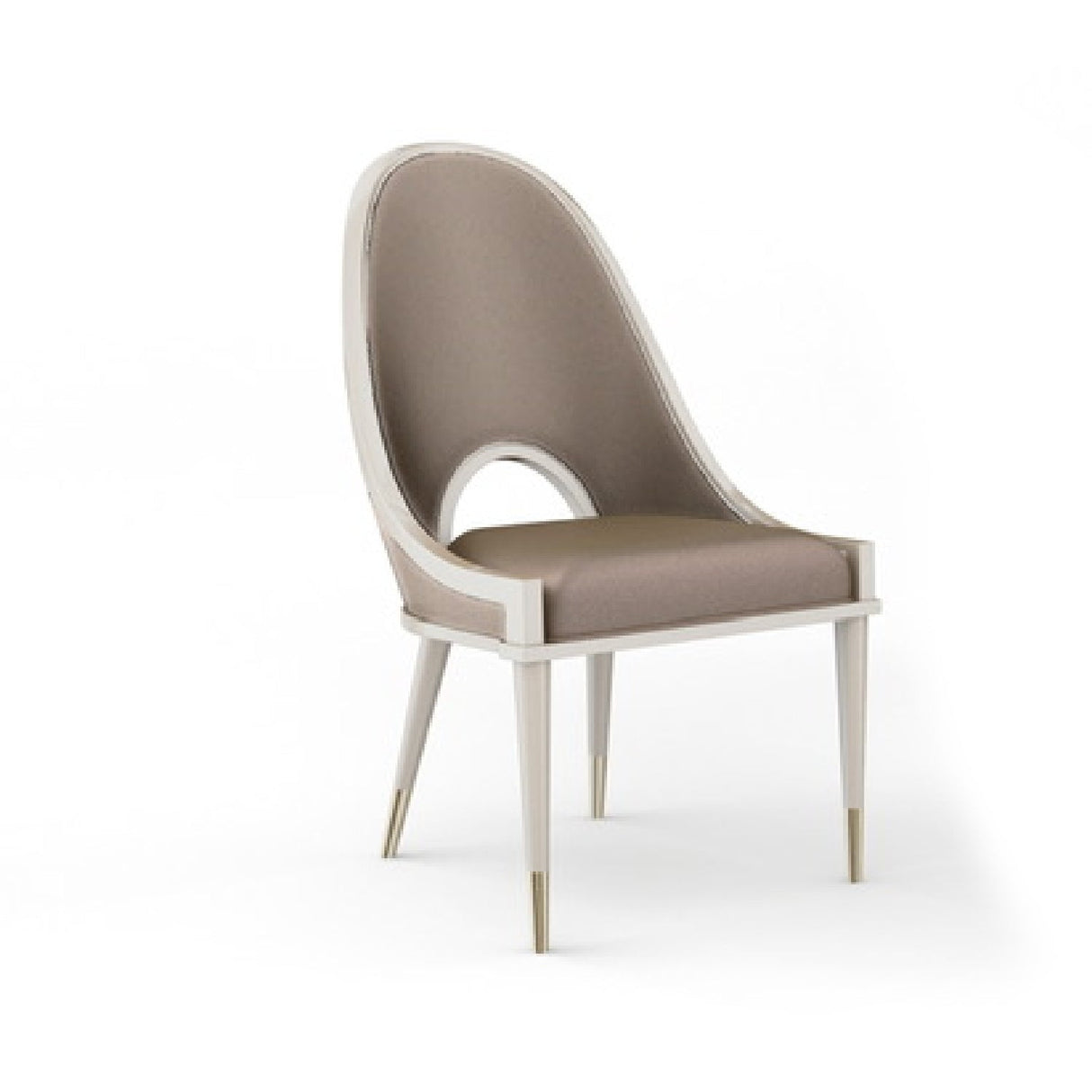 Taupe Cutout Back Dining Chair – front view