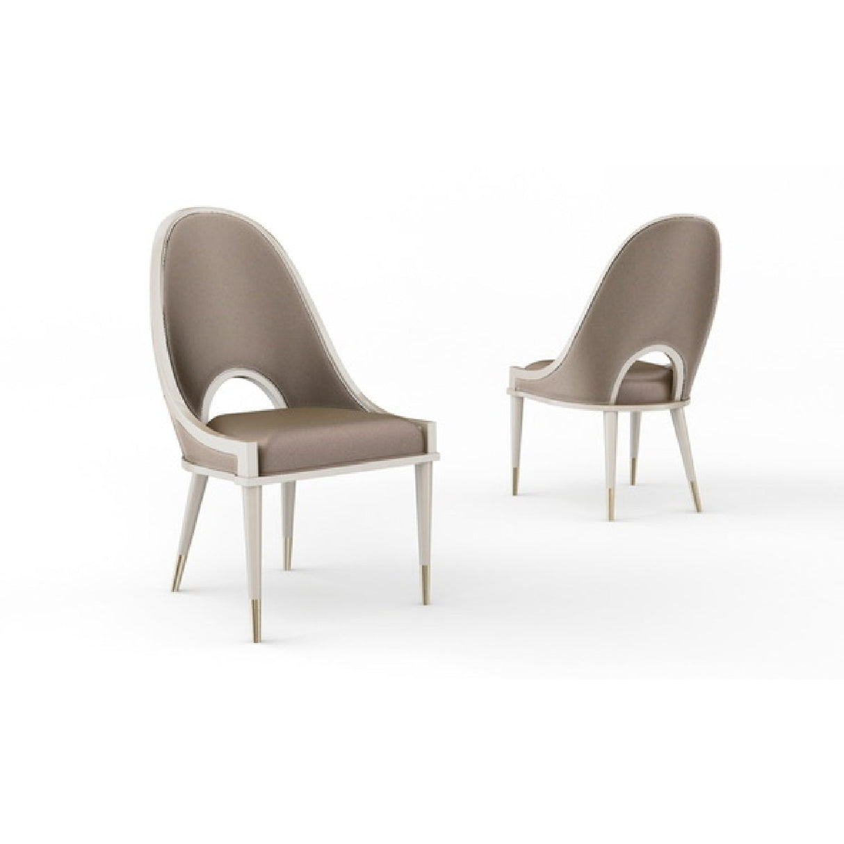 Taupe Cutout Back Dining Chair – side view