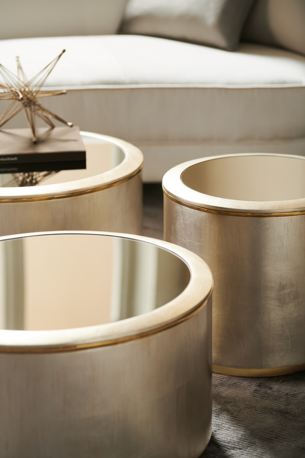 Gold Round Coffee Table | Caracole Circle In Time | Oroa.com