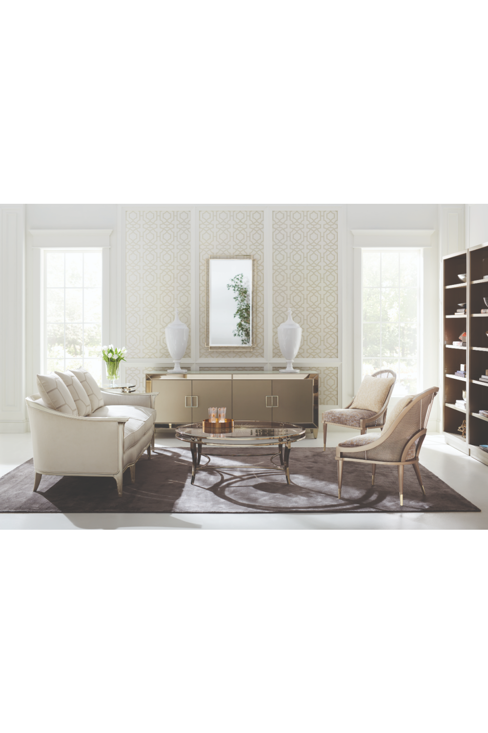 Taupe Metallic Modern Shelf | Caracole Going Up | Oroa.com