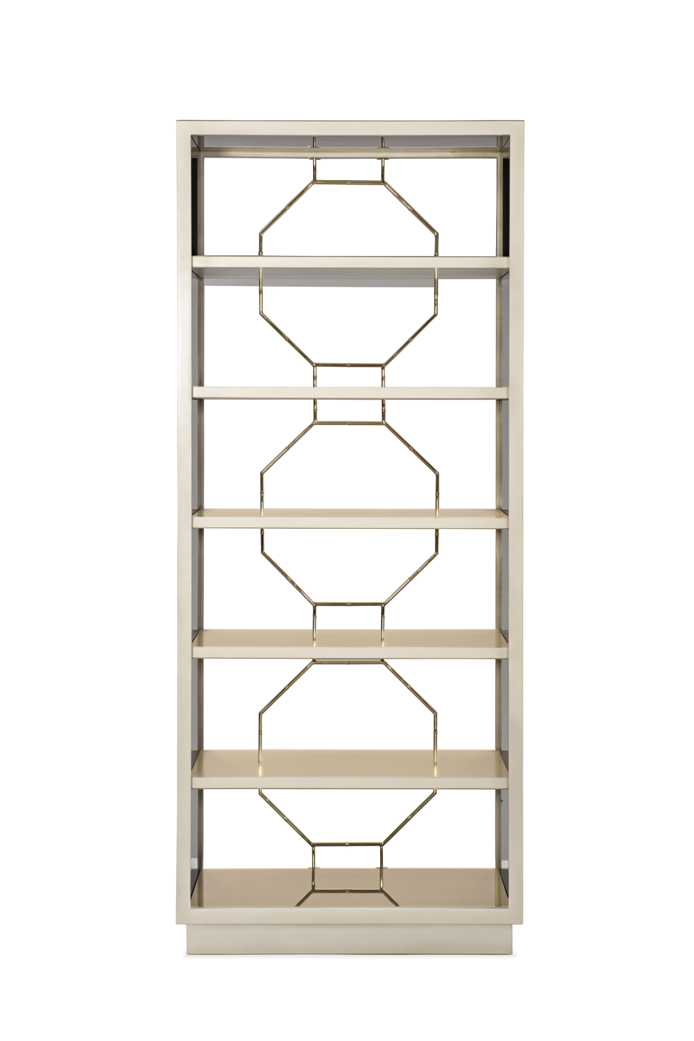 Taupe Metallic Modern Shelf – Going Up – front view