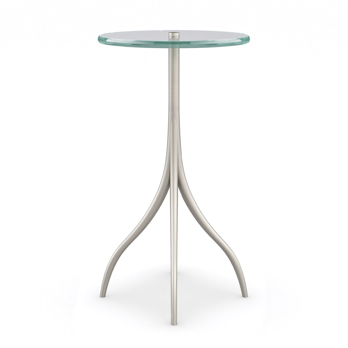 Silver & Glass Accent Table – Point Taken – front view