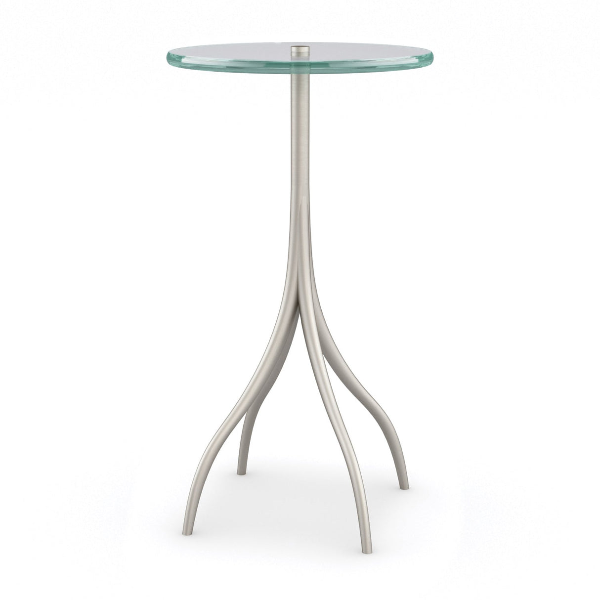 Silver & Glass Accent Table – Point Taken – side view