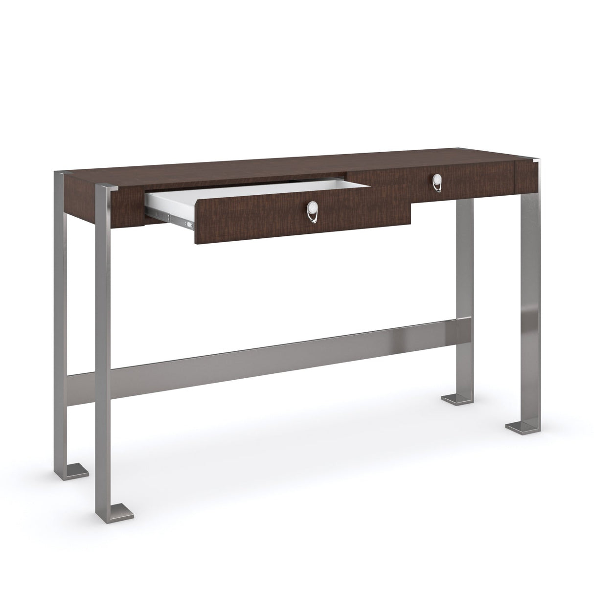 Metal Legged 2-Drawer Desk – Open for Business – side view